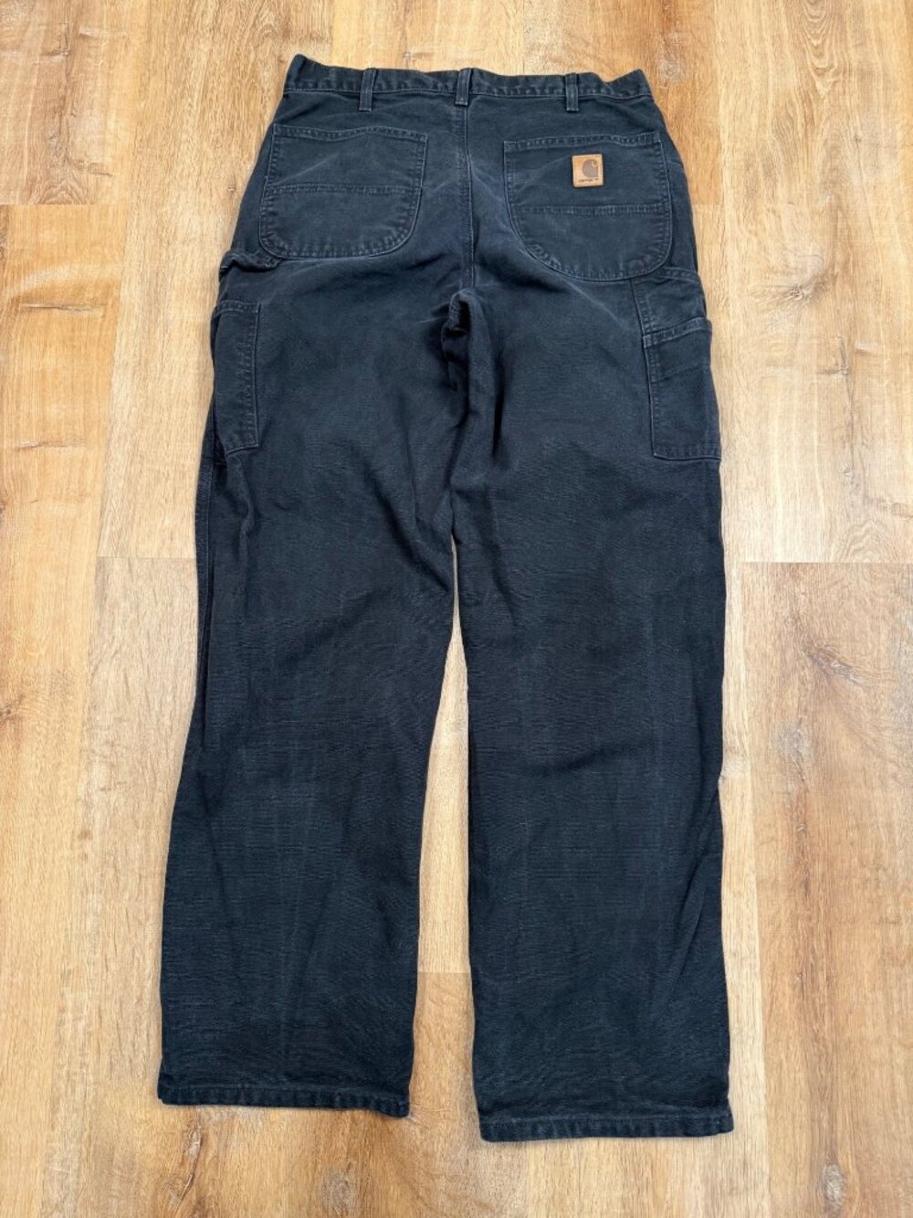 Vintage Carhartt Mens Black Loose Fit Carpenter Pants Size 34x34